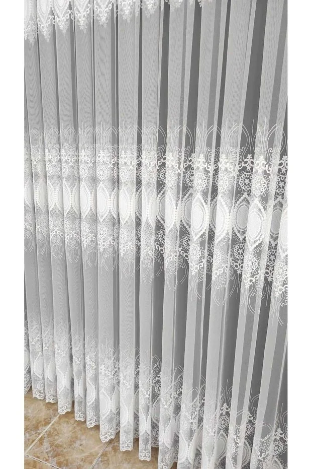 NAKIŞLI DESENLİ TÜL PERDE ( 1 X 3 SIK PİLE ) NAKIŞLI DESENLİ TÜL PERDE ( 1 X 3 SIK PİLE )